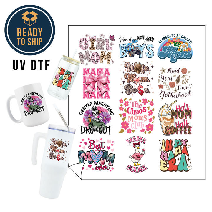 Assorted UV DTF Multi-Use Gang Sheet - Best Mama Ever — Best Mama Ever