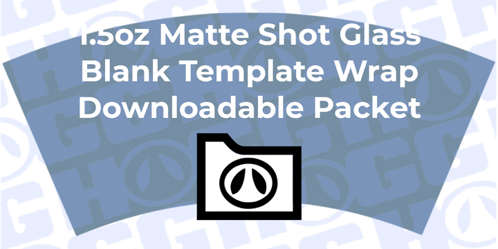 1.5oz Sublimatable Matte Shot Glass Wrap Template | Flat Wrap Design