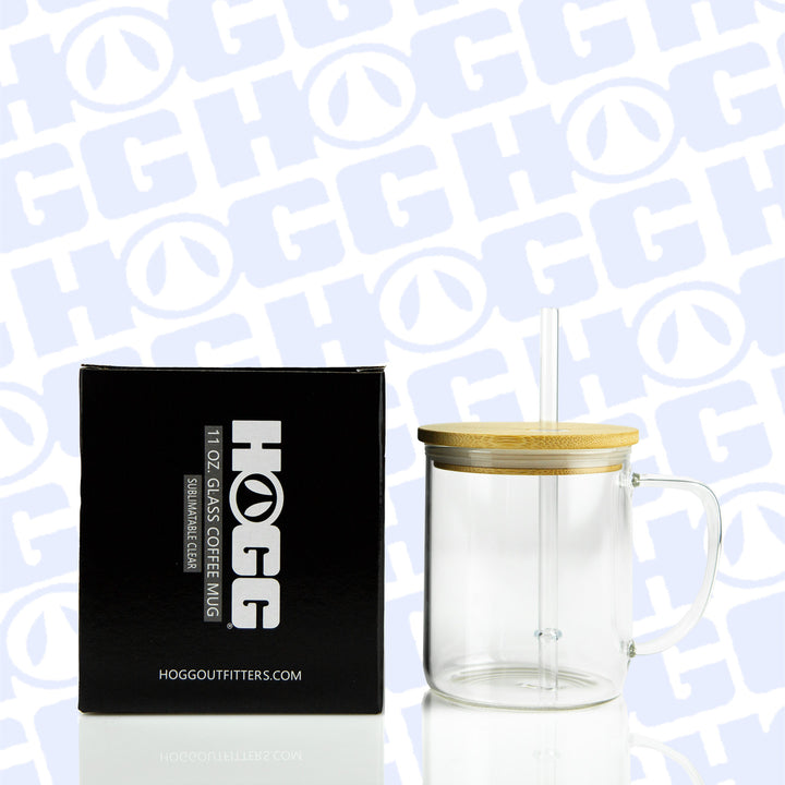 11oz Sublimatable Glass Coffee Mug - Clear