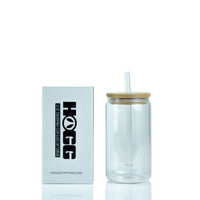 12oz Sublimation Blank Clear Glass Can Tumbler W/ Lid & Straw Case (50 Units)