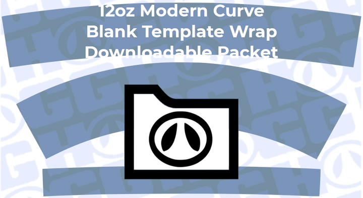 12oz Modern Curve Wrap Template | Flat Wrap Design