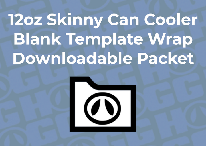 12oz Skinny Can Cooler Wrap Template | Flat Wrap Design