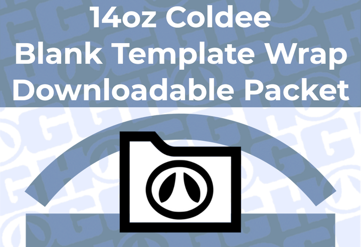 14oz Coldee Wrap Template | Flat Wrap Design