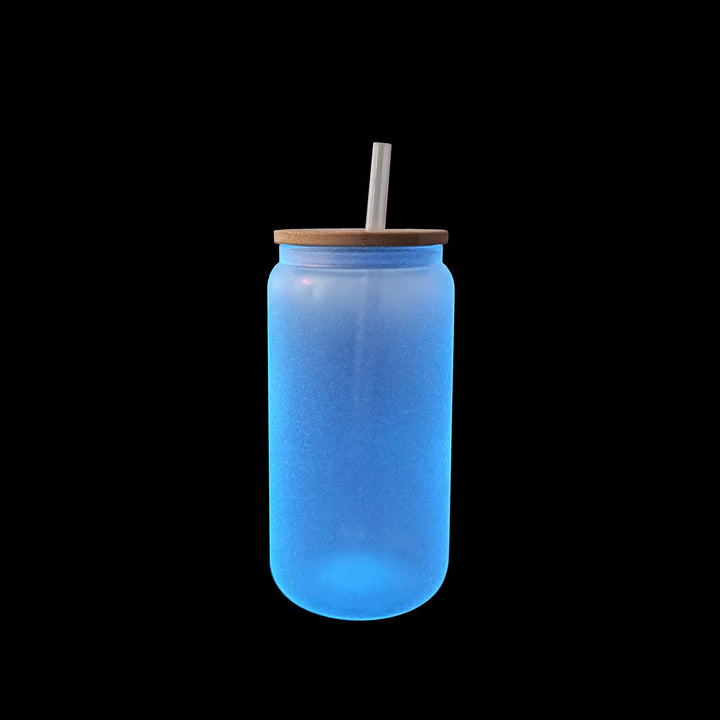 16oz Sublimation Blank Glow Glass Can Tumblers