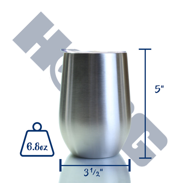 15oz Stemless Wine Glass W/ Sliding Lid and Straw