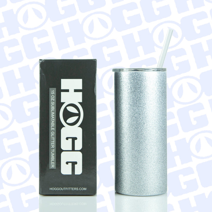 15oz Straight Sublimation Blank Glitter Skinny Tumbler Case (25 Units)