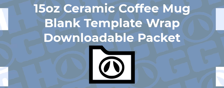 15oz Sublimatable Ceramic Coffee Mug Wrap Template | Flat Wrap Design