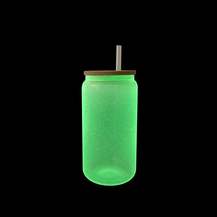 16oz Sublimation Blank Glow Glass Can Tumbler Case (25 Units) - Green