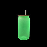 16oz SUBLIMATABLE GLOW GLASS CAN TUMBLER CASE (50 UNITS) - GREEN