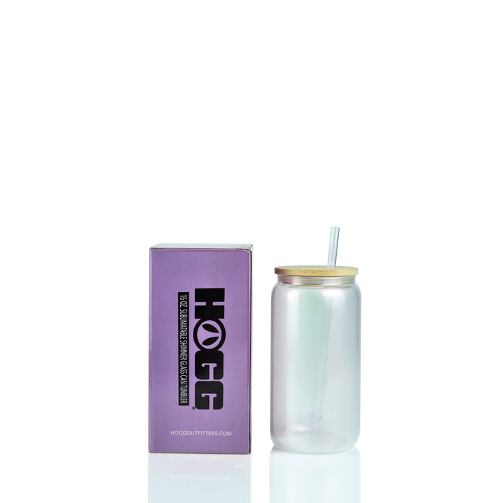 16oz Sublimation Blank Shimmer Glass Can Tumbler Case (25 Units) - Purple