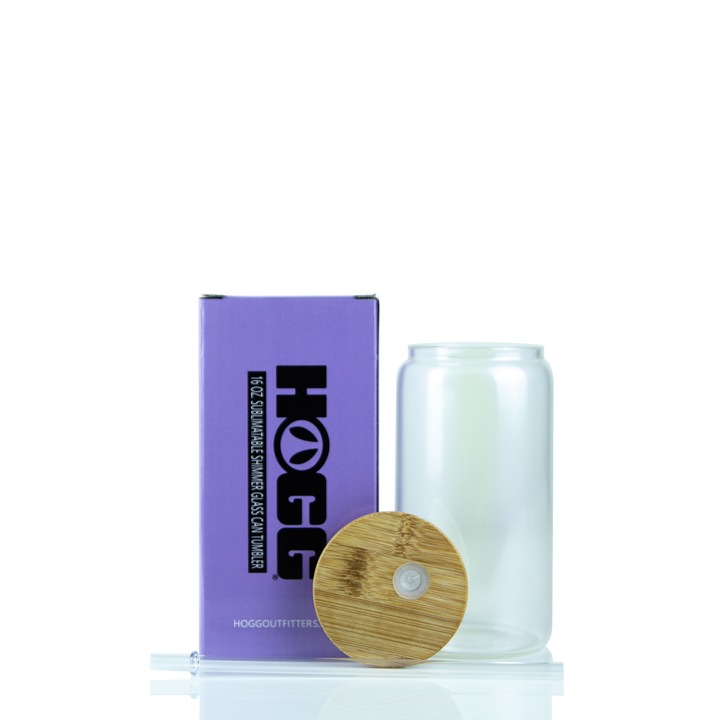 16oz Sublimation Blank Shimmer Glass Can Tumbler Case (25 Units) - Purple