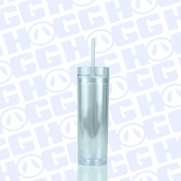 16oz Glitter Globe Acrylic Skinny Tumbler
