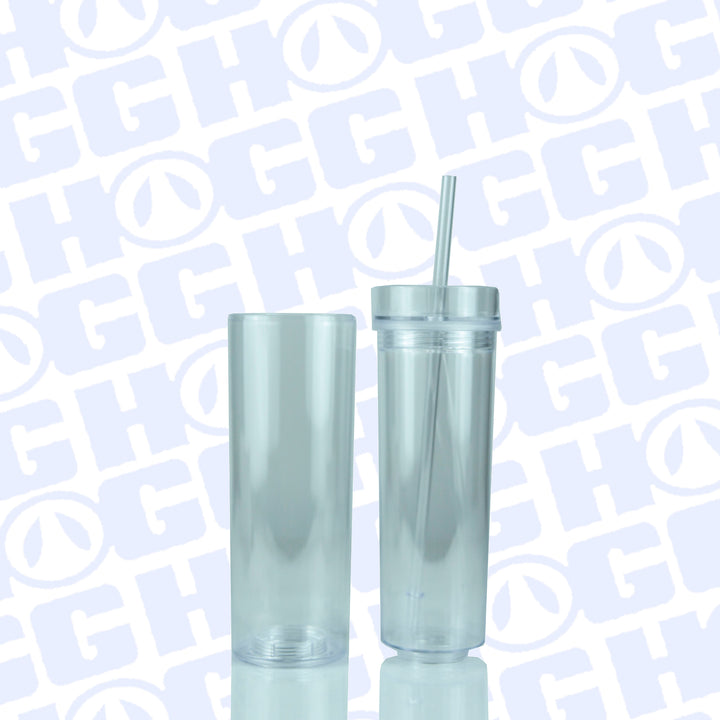 16oz Glitter Globe Acrylic Skinny Tumbler