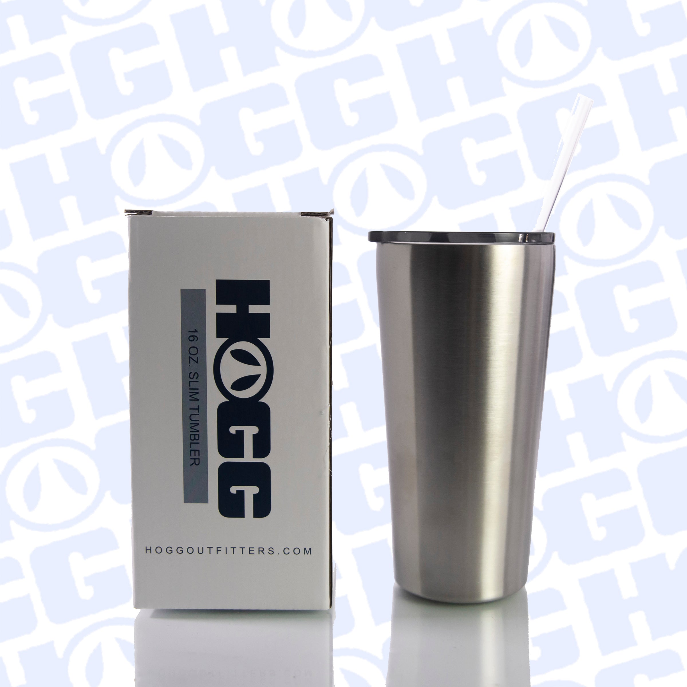 ***CLOSEOUT*** 16oz SLIM TUMBLER W/ STRAW