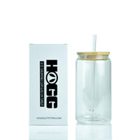 16oz Sublimation Blank Clear Glass Can Tumbler W/ Lid & Straw Case (25 Units)