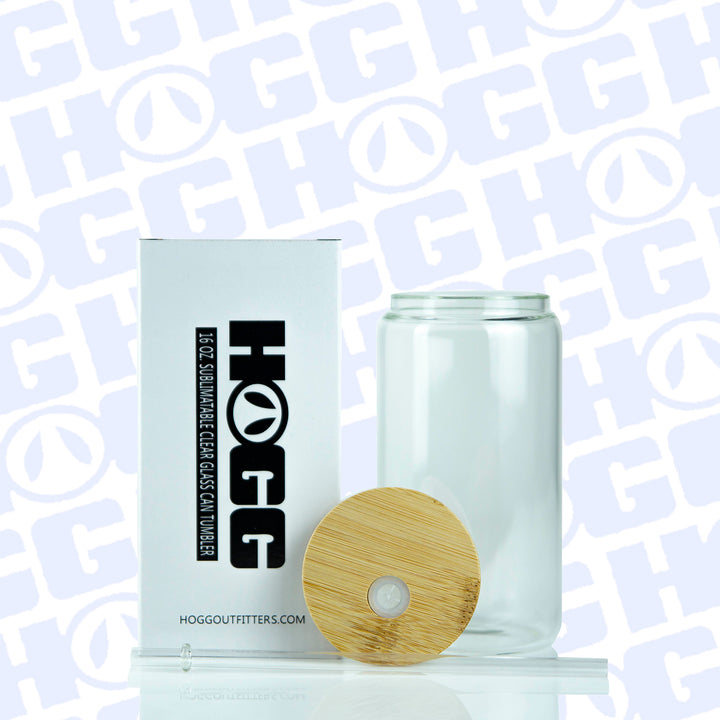 16oz Sublimation Blank Clear Glass Can Tumbler W/ Lid & Straw