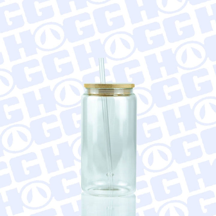 16oz Sublimation Blank Clear Glass Can Tumbler W/ Lid & Straw Case (25 Units)