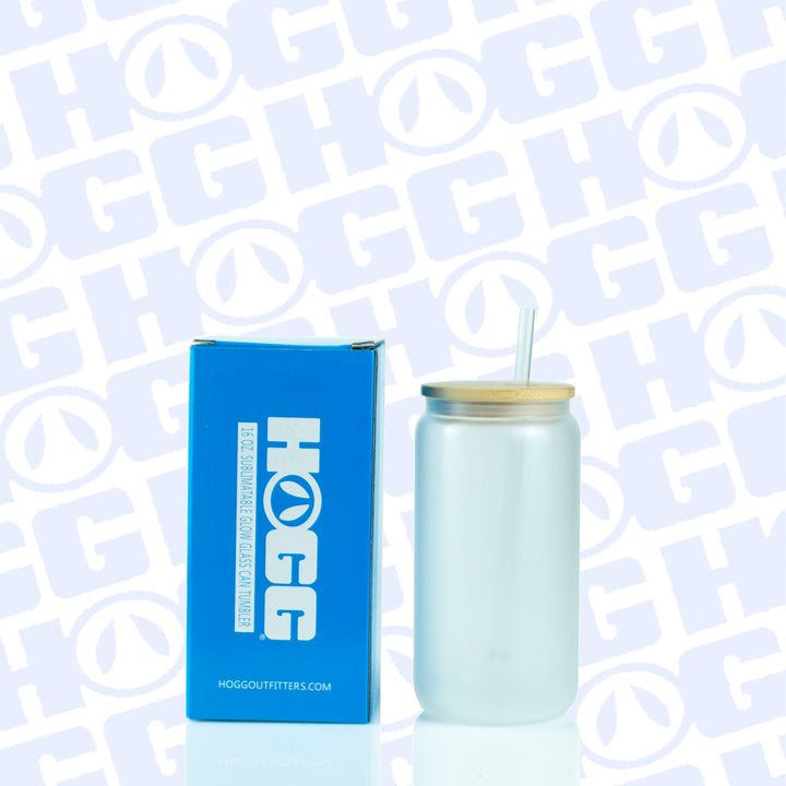 16oz Sublimation Blank Glow Glass Can Tumbler Case (25 Units) - Blue