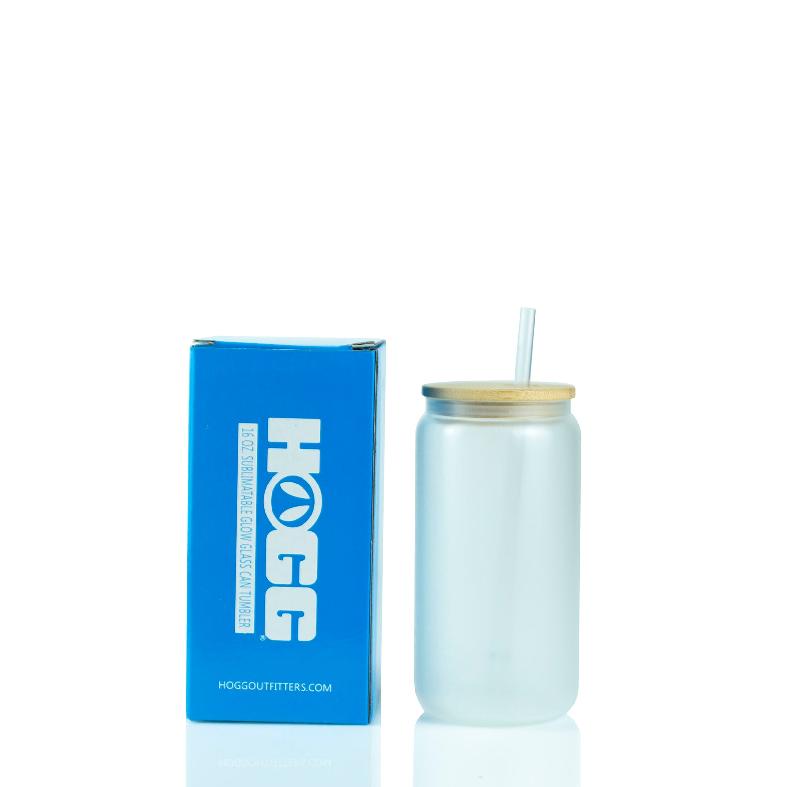 ***CLOSEOUT*** 16oz SUBLIMATABLE GLOW GLASS CAN TUMBLER CASE (50 UNITS) - BLUE