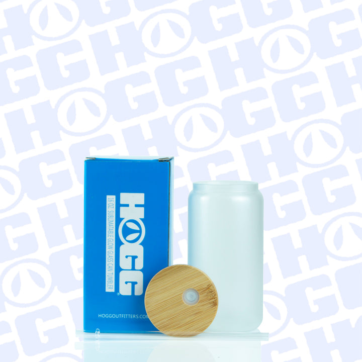 16oz Sublimation Blank Glow Glass Can Tumbler Case (25 Units) - Blue