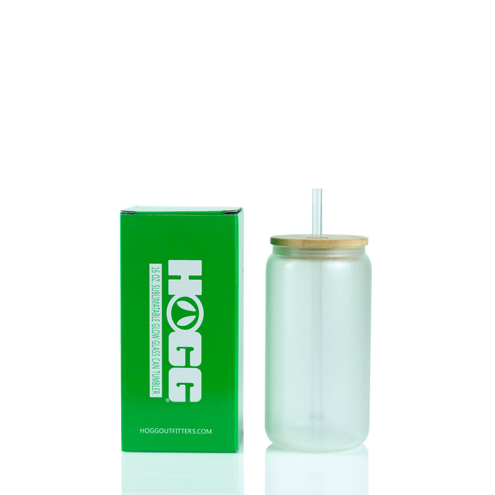 16oz Sublimation Blank Glow Glass Can Tumbler Case (25 Units) - Green
