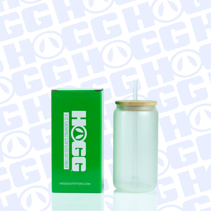 16oz Sublimation Blank Glow Glass Can Tumbler Case (25 Units) - Green