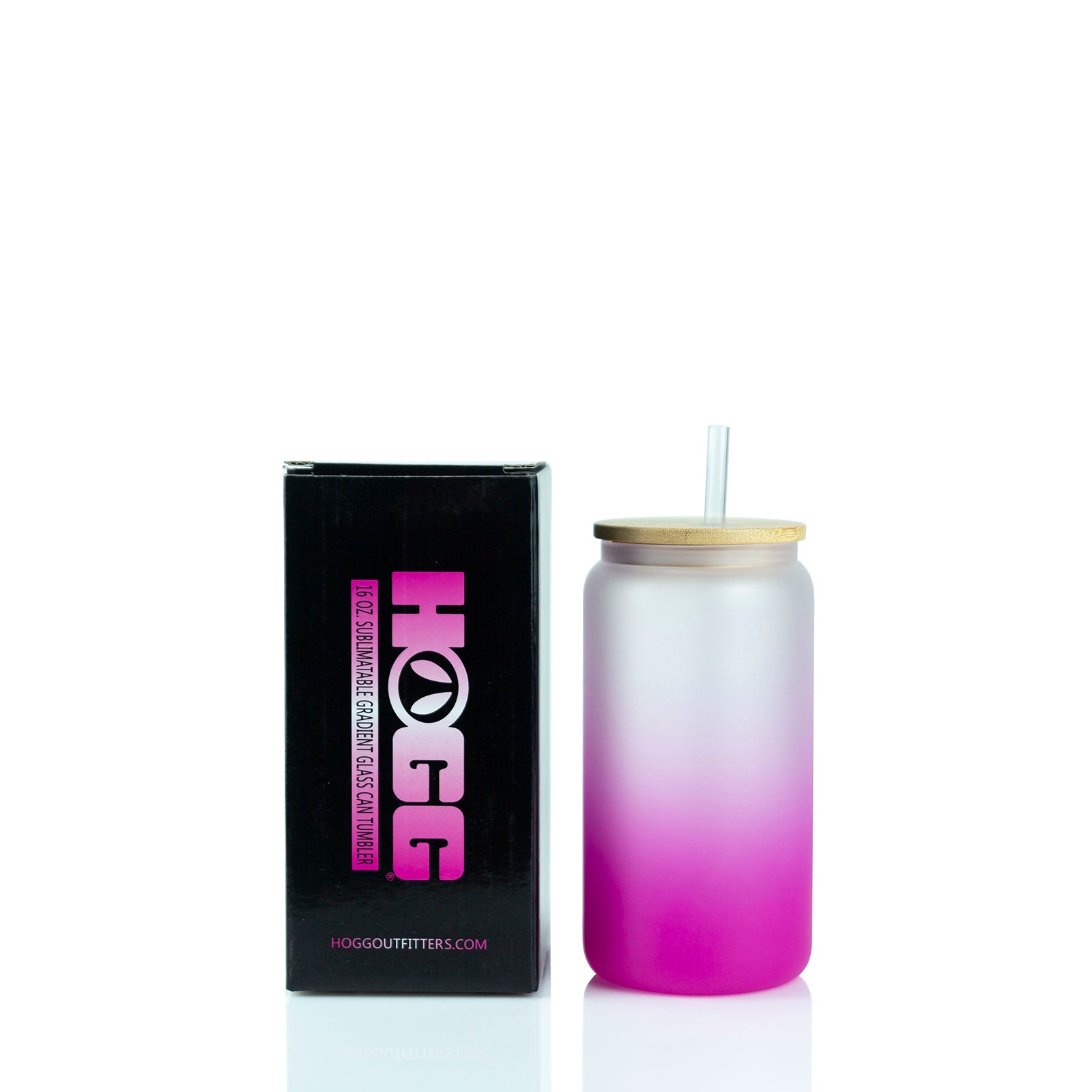 ***CLOSEOUT***  16oz SUBLIMATABLE GRADIENT GLASS CAN TUMBLER CASE (25 UNITS) - PINK