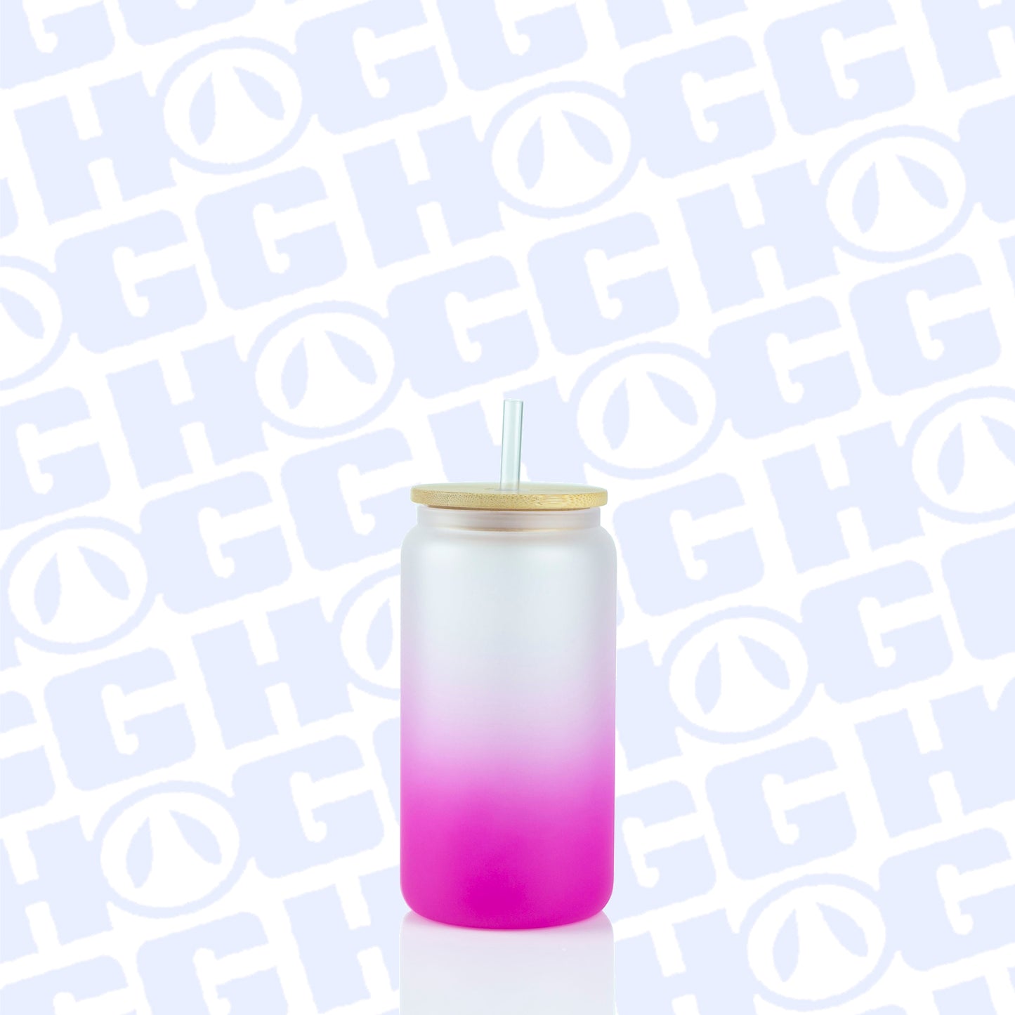 ***CLOSEOUT***  16oz SUBLIMATABLE GRADIENT GLASS CAN TUMBLER CASE (25 UNITS) - PINK