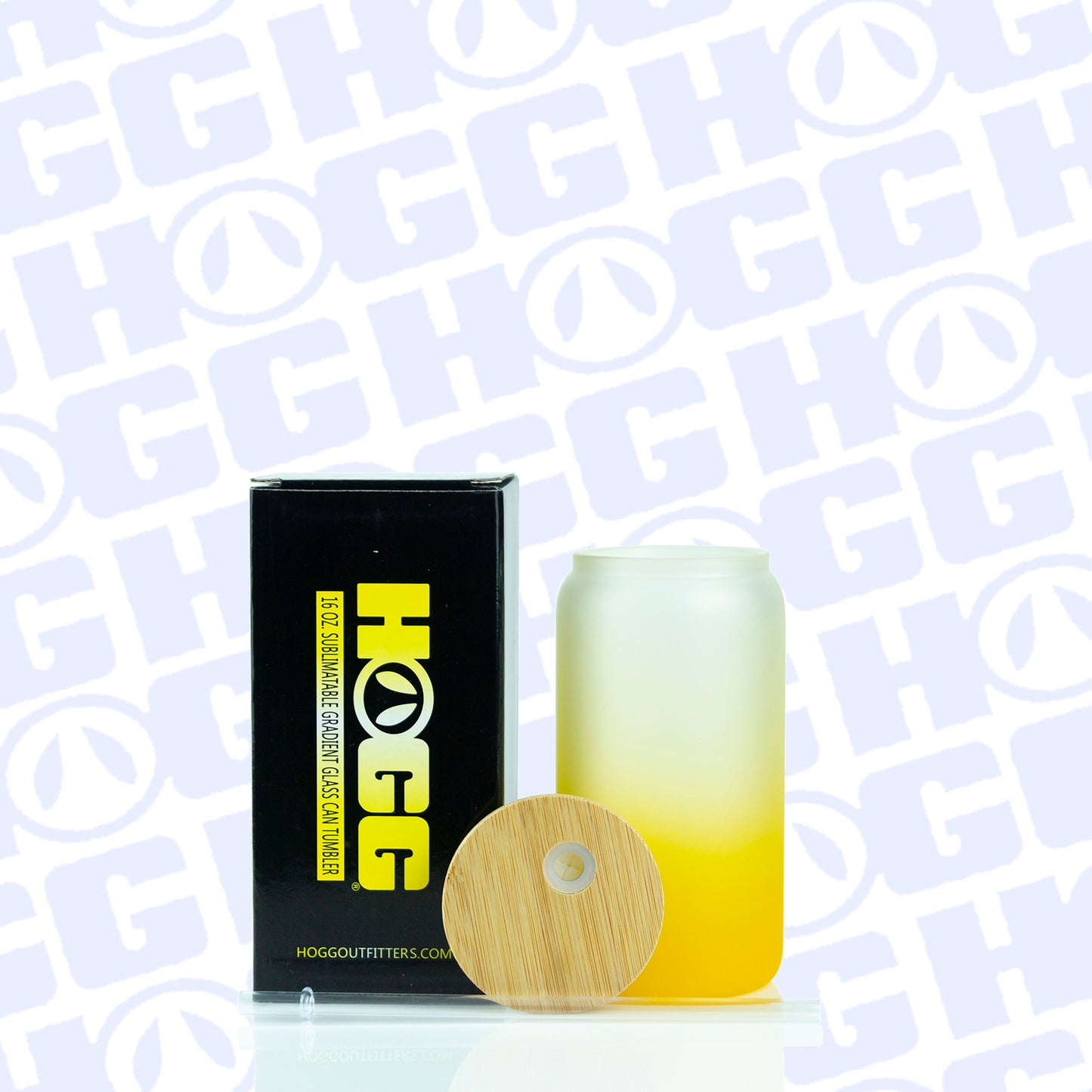 ***CLOSEOUT***  16oz SUBLIMATABLE GRADIENT GLASS CAN TUMBLER CASE (25 UNITS) - YELLOW