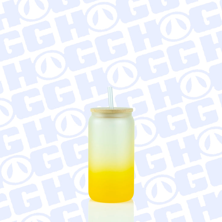 16oz Sublimation Blank Gradient Glass Can Tumbler Case (25 Units) - Yellow