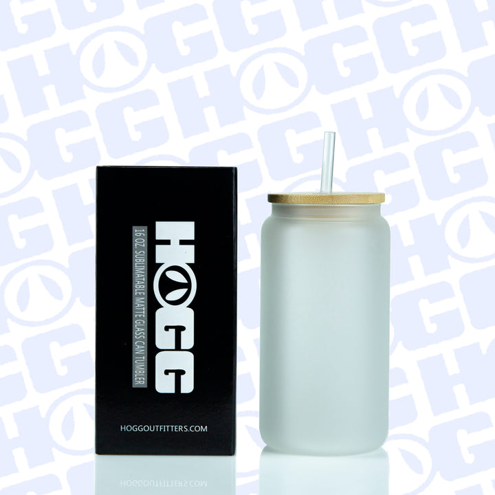 16oz Sublimation Blank Matte Glass Can Tumbler W/ Lid & Straw Case (25 Units)