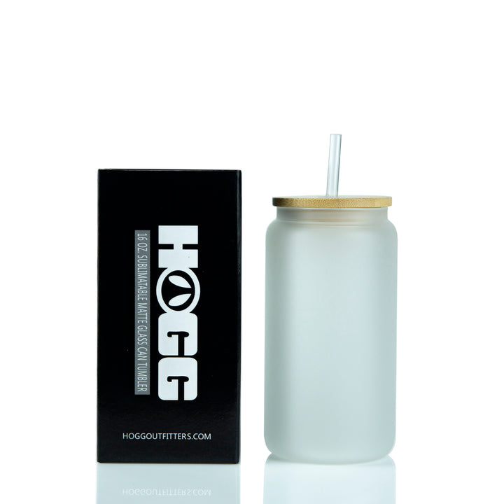 16oz Sublimation Blank Matte Glass Can Tumbler W/ Lid & Straw