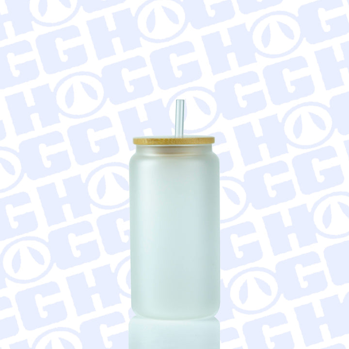 16oz Sublimation Blank Matte Glass Can Tumbler W/ Lid & Straw Case (25 Units)