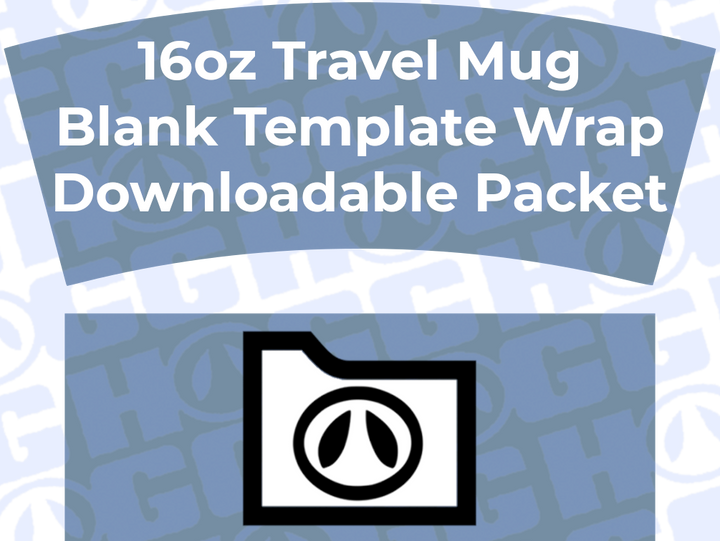 16oz Travel Mug Wrap Template | Flat Wrap Design