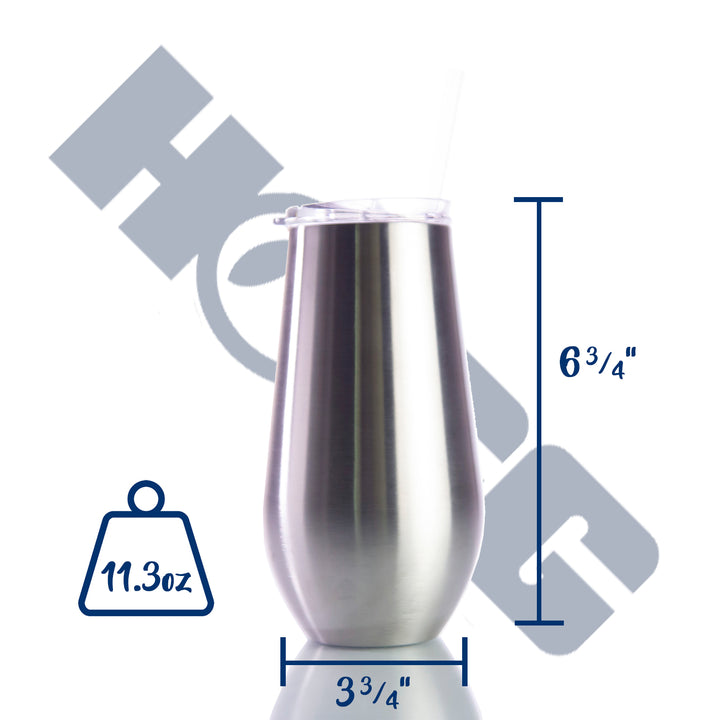 17oz Stemless Wine Glass W/ Sliding Lid and Straw