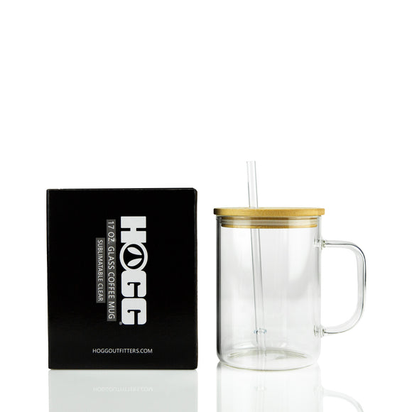 17OZ SUBLIMATABLE GLASS COFFEE MUG CASE (25 UNITS) - CLEAR
