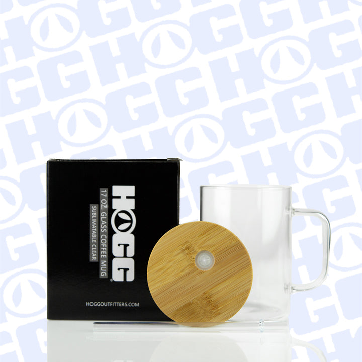 17oz Sublimation Blank Glass Coffee Mug - Clear