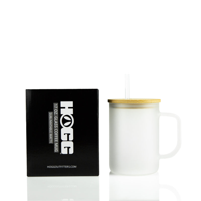17oz Sublimation Blank Glass Coffee Mug - Matte
