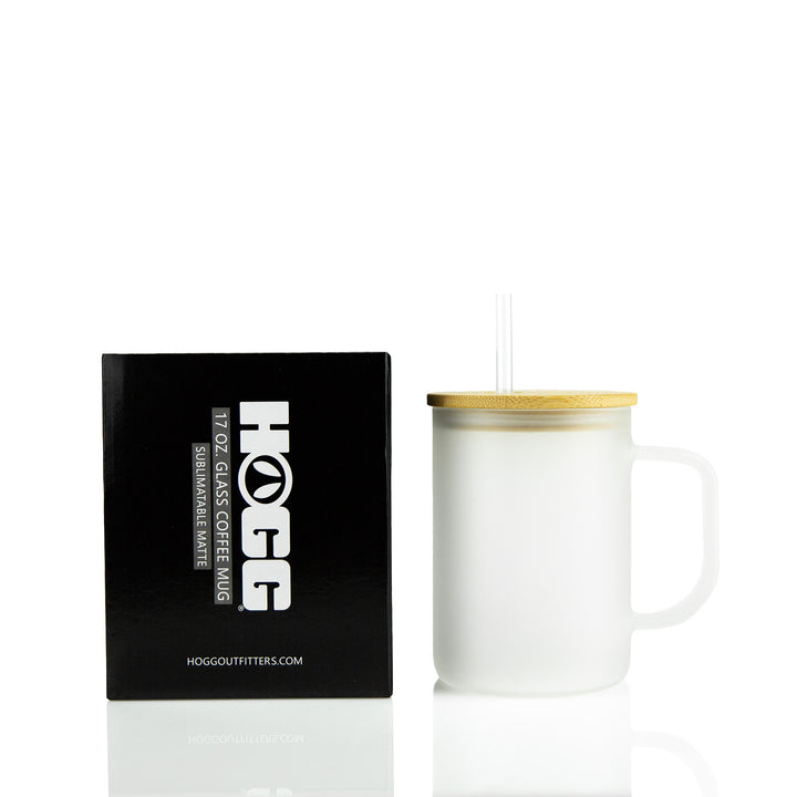 17oz Sublimation Blank Glass Coffee Mug - Matte