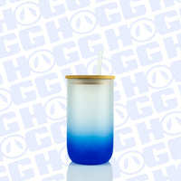 18oz Sublimatable Ombre Glass Wine Glass - Dark Blue