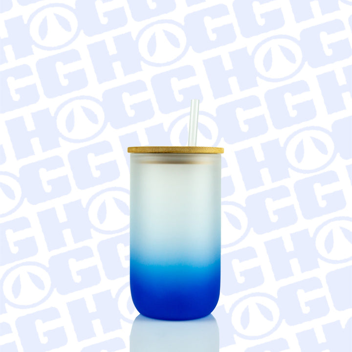 18oz Sublimatable Ombre Glass Wine Glass Case (25 Units) - Dark Blue