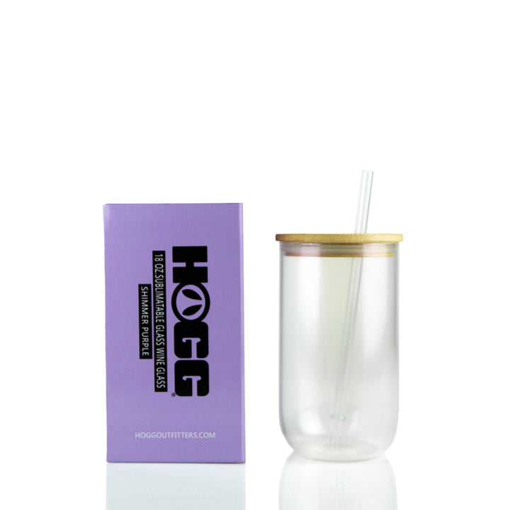 18oz Sublimatable Shimmer Glass Wine Glass Case (25 Units) - Purple