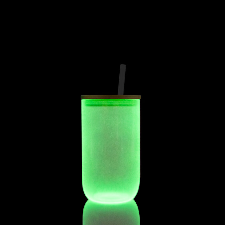18oz Sublimatable Glow Glass Wine Glass Case (25 Units) - Green