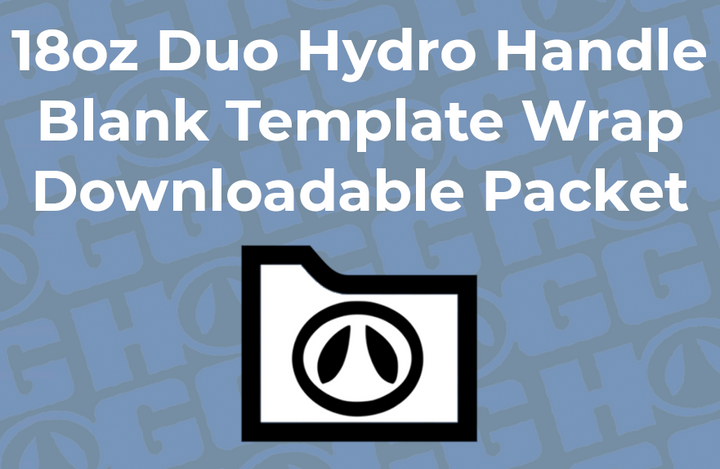 18oz Duo Hydro Handle Wrap Template | Flat Wrap Design