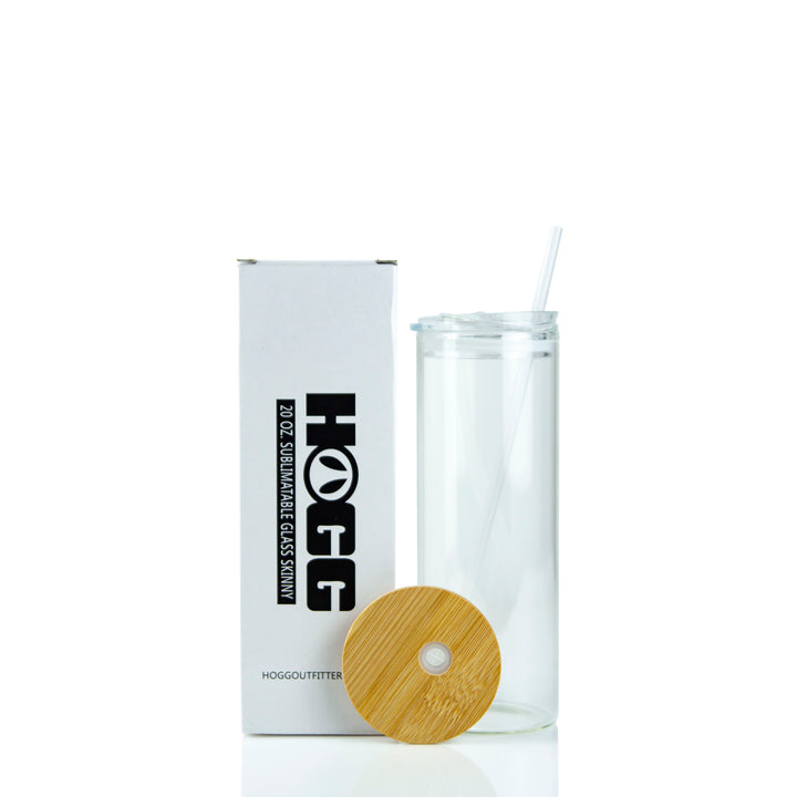 20oz Sublimation Blank Clear Glass Skinny Duo Tumbler