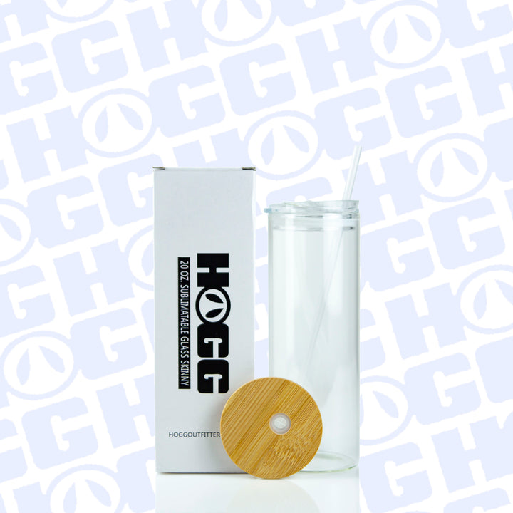 20oz Sublimation Blank Clear Glass Skinny Duo Tumbler