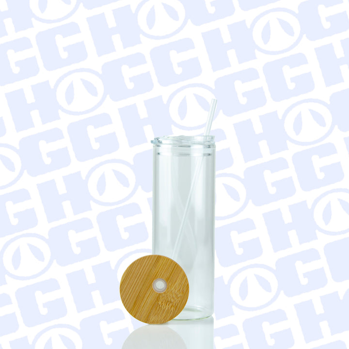 20oz Sublimation Blank Clear Glass Skinny Duo Tumbler