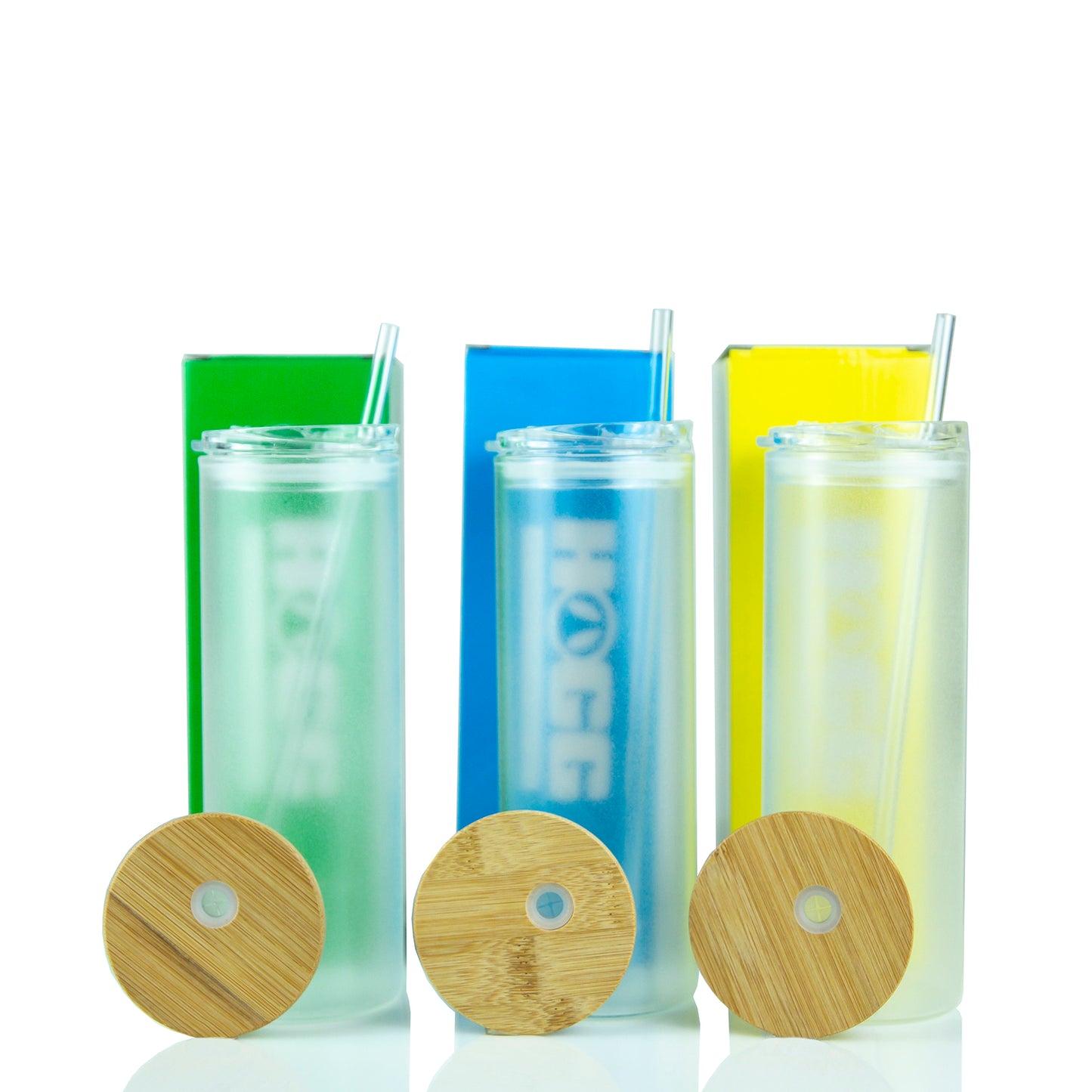 ***CLOSEOUT*** 20oz SUBLIMATABLE GLOW GLASS SKINNY TUMBLER