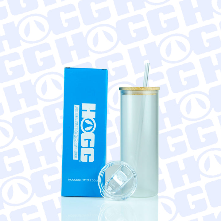 20oz Sublimation Blank Glow Glass Skinny Tumbler Case (25 Units) - Blue