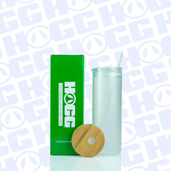 20oz Sublimation Blank Glow Glass Skinny Tumbler Case (25 Units) - Green